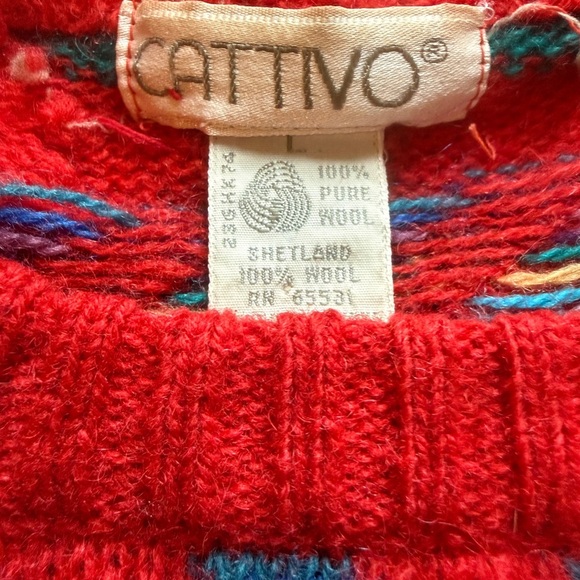Cattivo 100% Pure Wool Crew Neck Sweater - Picture 5 of 7